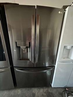 LG French Door Fridge – Black Stainless, Ice/Water Dispenser