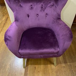 Purple Velvet accent Chair 