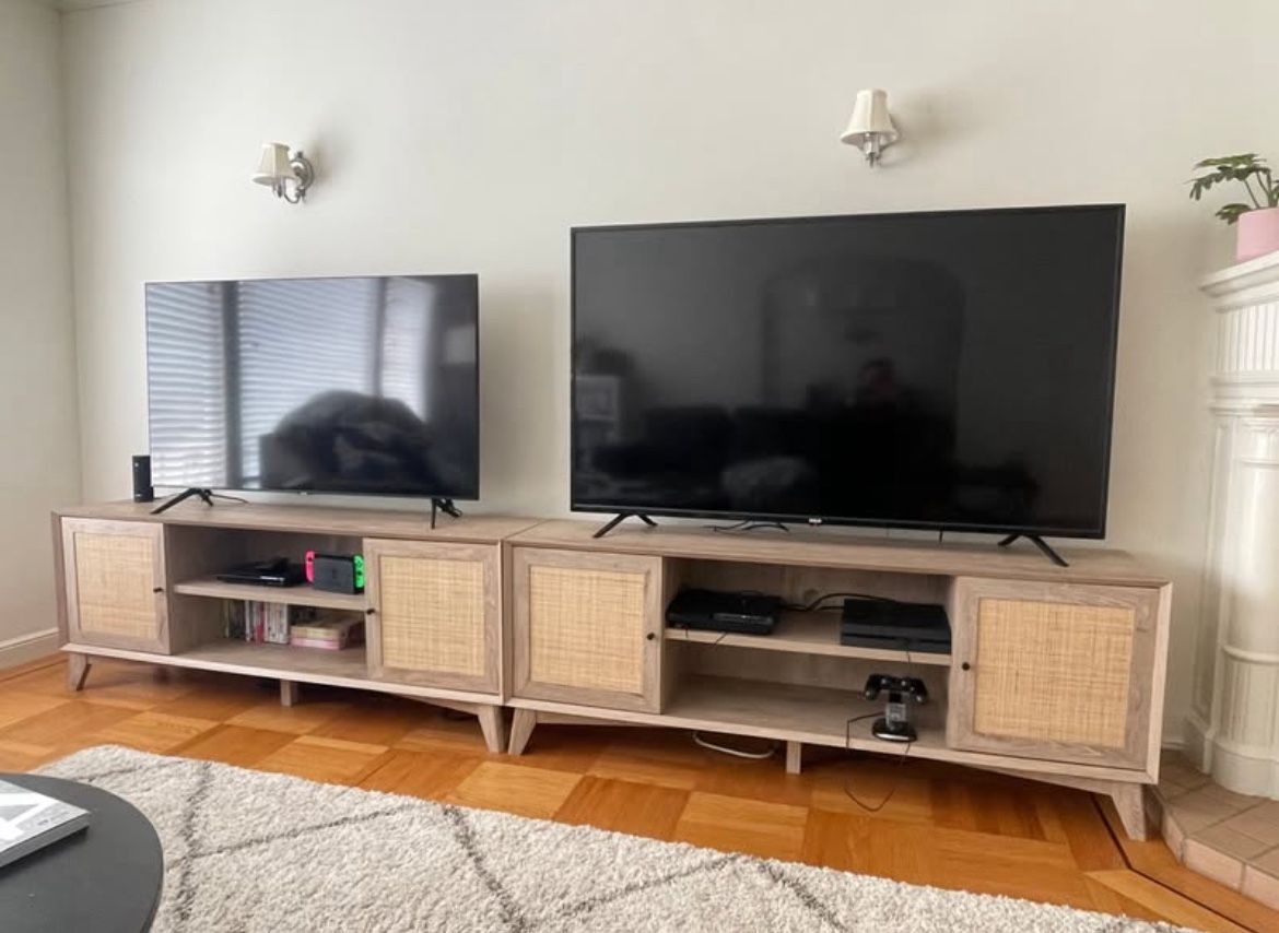 TV Console Table With Adjustable Shelves, For TVs Up 75"