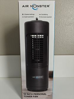 “NEW” 12in. HIGH “AIR MONSTER”, “OSCILLATING” BLADELESS PERSONAL FAN! “ENERGY SAVING!!!🌞 💨🆒 ♥️