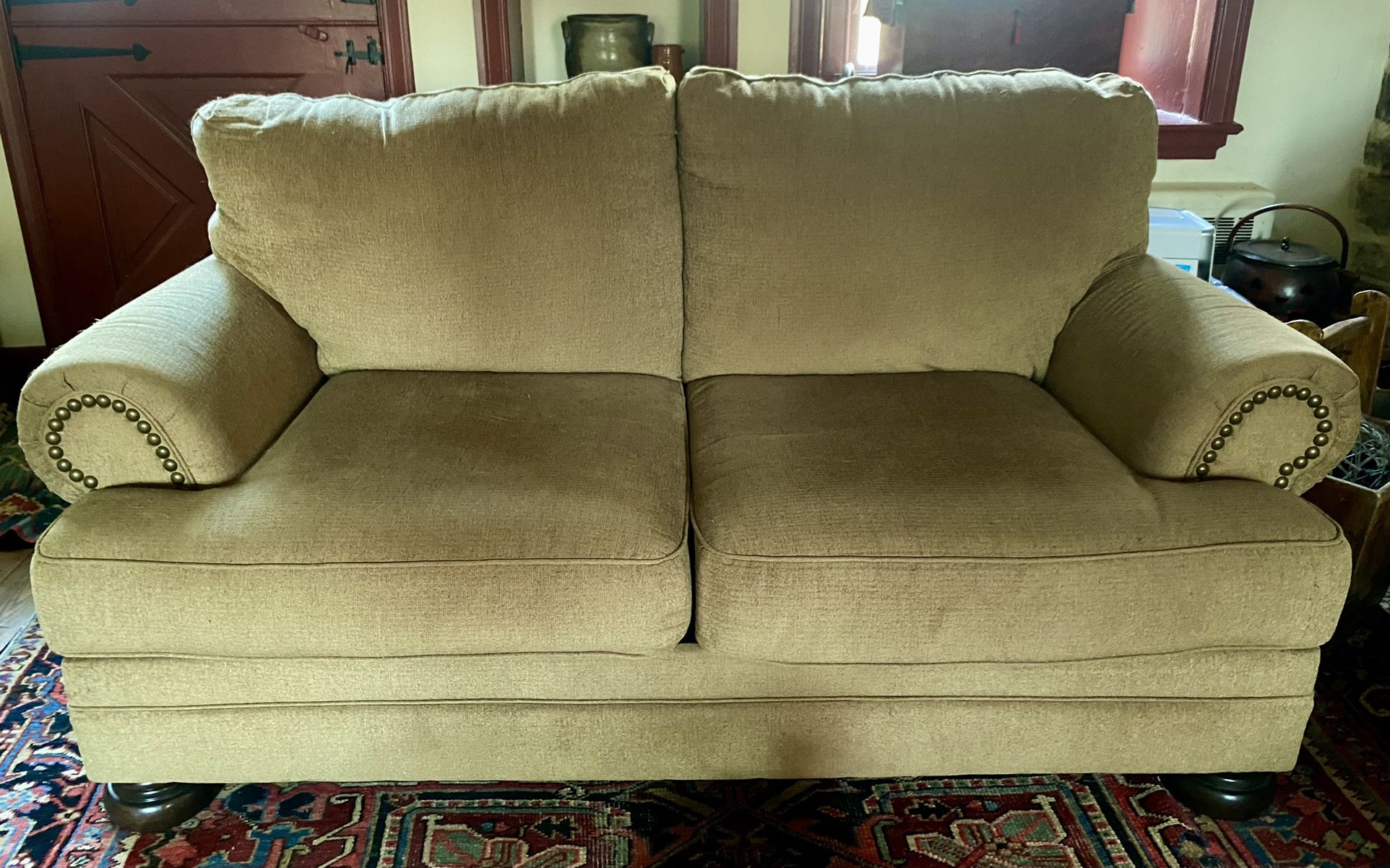 Loveseat Couch Tan