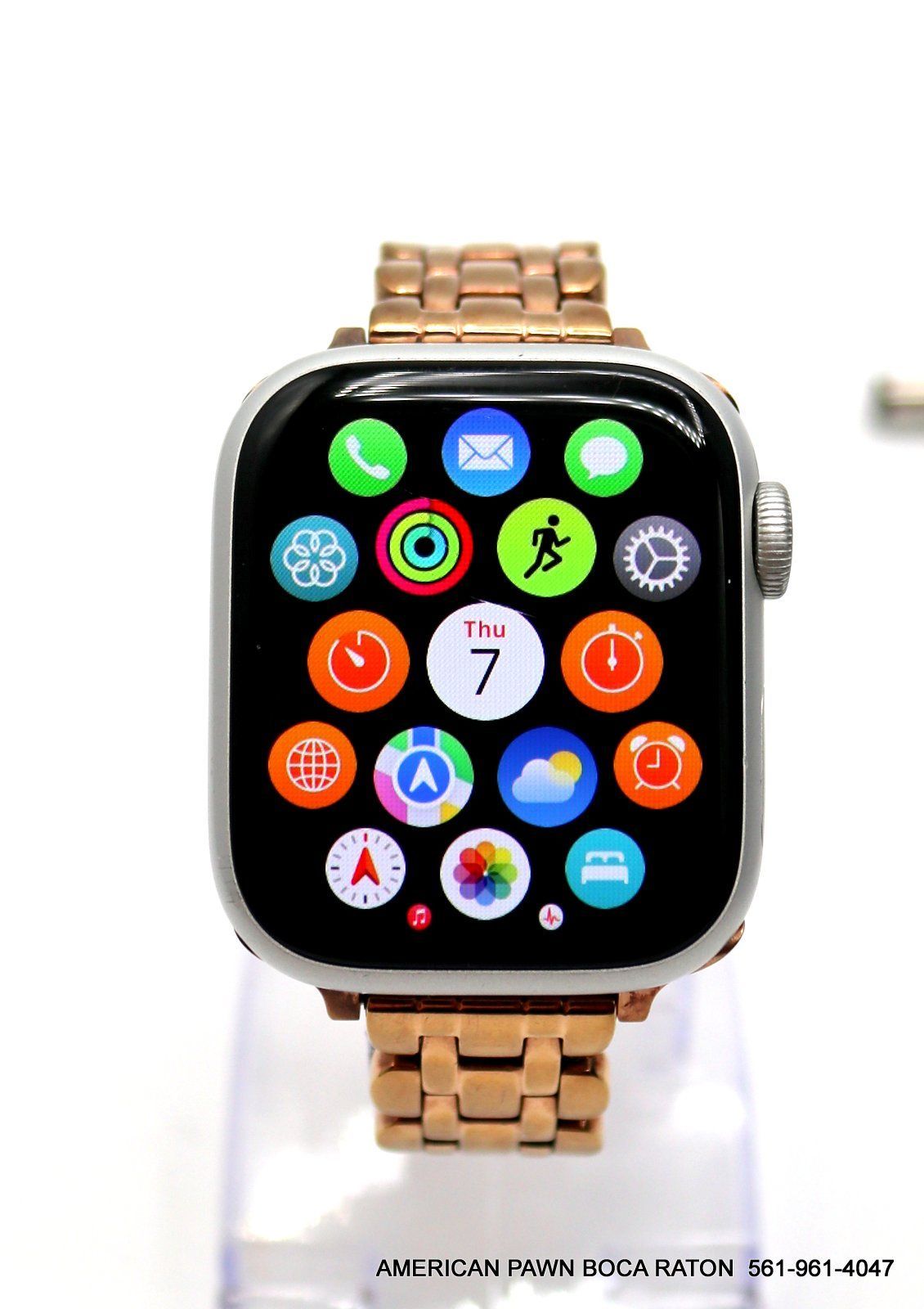 Apple Watch Series 8 Cell 41MM Silver Aluminum Unlocked MP4E3LL/A with "Kate Spade" metal bracelet