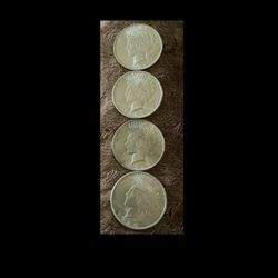 4  U.S. Peace Silver Dollars  1920s minted