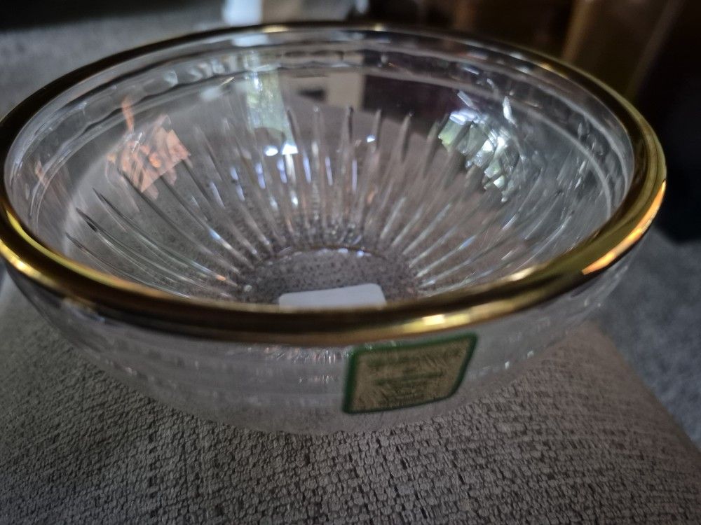 Marquis Waterford Crystal 5" Hanover Gold Rim Bowl