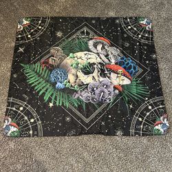 Psychedelic trippy mushroom wall tapestry