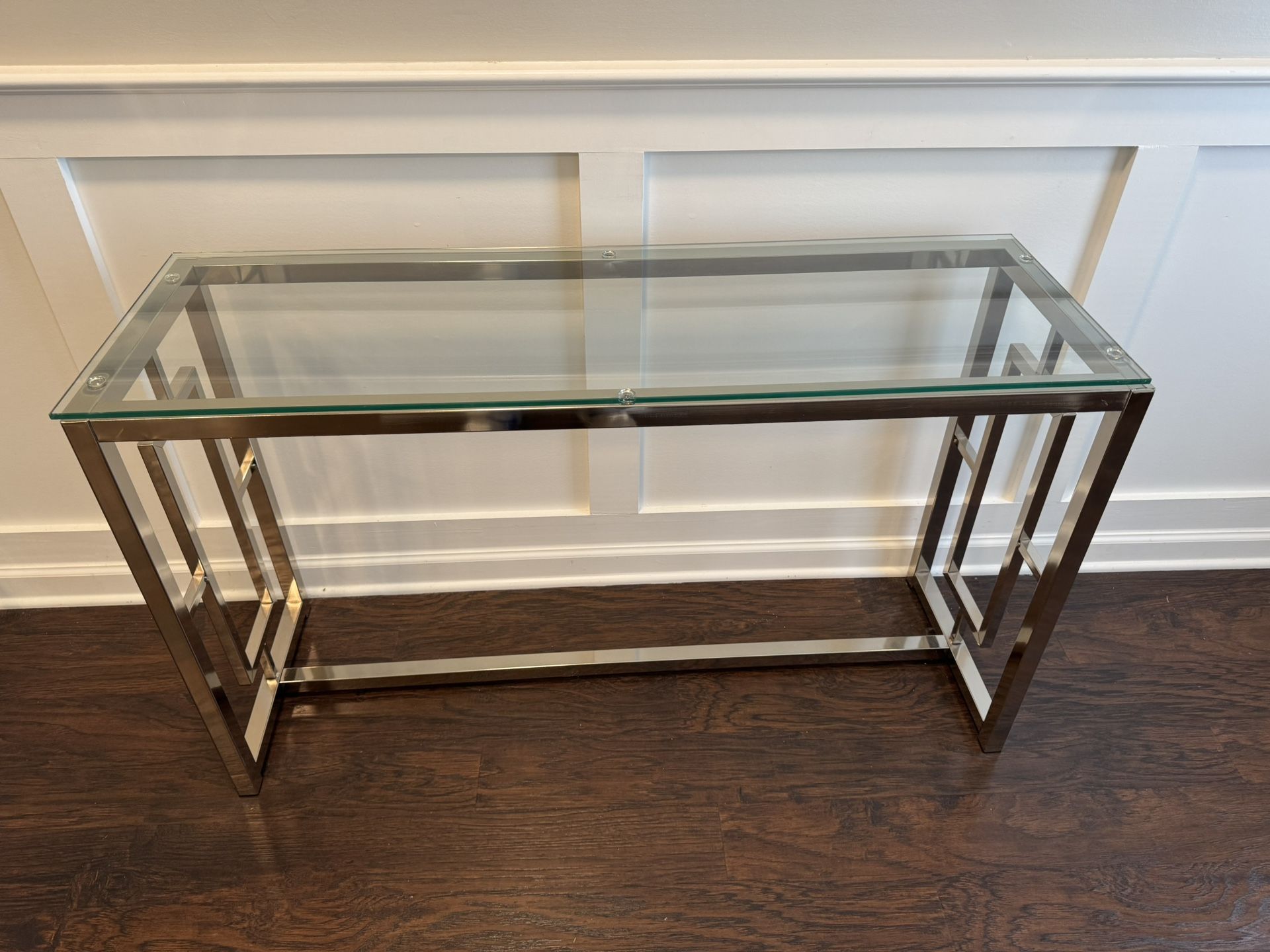 Modern Glass Top Console Table