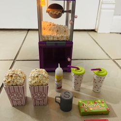 American Girl Popcorn Set For 18in Doll With Lights And Sound 