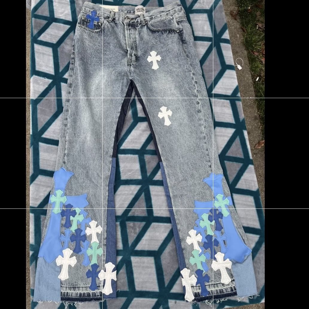 Chrome hearts X Gallery Dept Flared Blue Denim Jeans