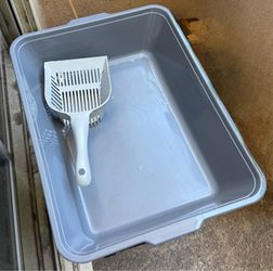 cat litter bix and scooper