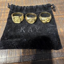 18K Gold Plated Rings. Gold Over SILVER 