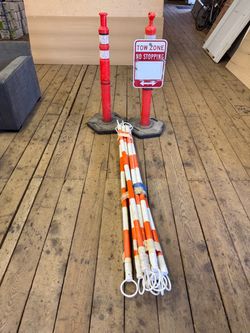 Lot of safety cones and cone barriers.  $40/all