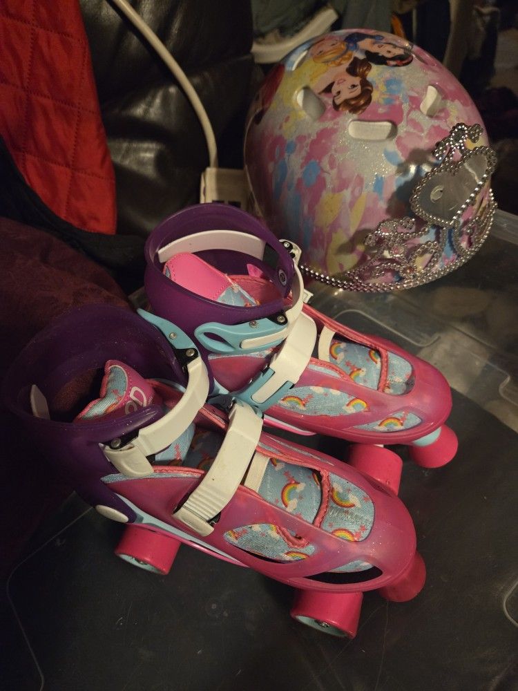 Disney Princess Helmet And Unicorn Roller Skates