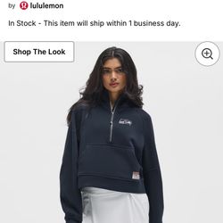 Seattle Seahawks lululemon Women's Scuba Oversized Half-Zip Hoodie - True Navy