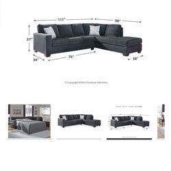 Sofa Couch Grey Charcoal 