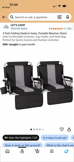 Padded stadium arm chair