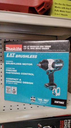 MAKITA 18V LXT BRUSHLESS HIGH TORQUE 1/2" https://offerup.com/redirect/?o=U1EuRFJJVkU= IMPACT WRENCH (TOOL ONLY)