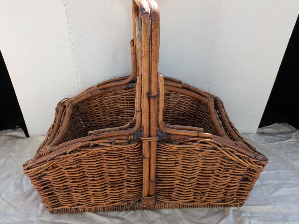 2 Vintage Rectangle Woven Basket.