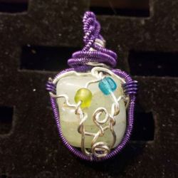 Handmade Wire Wrapped Aquamarine Pendant 