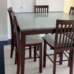 Glass Top Dining Table With 6 Chairs