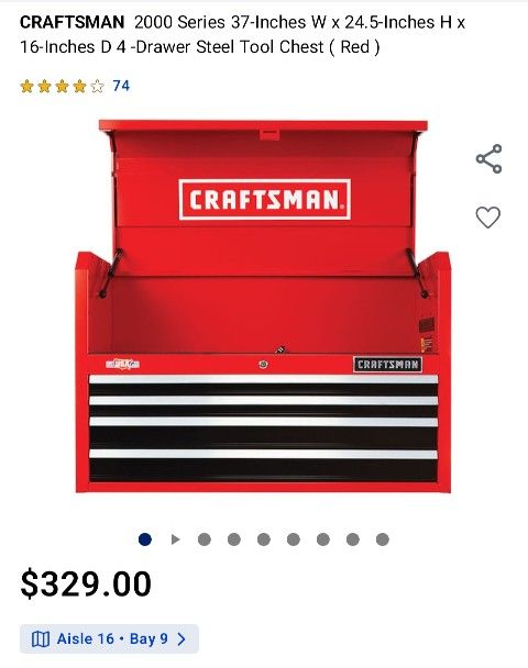 37" Toolbox Chest New Craftsman