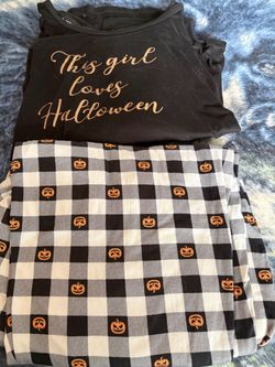 2 x Halloween Pajama Set Top and Pants