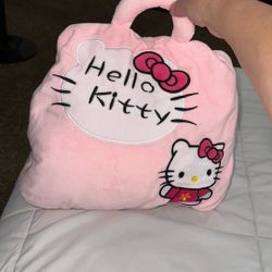 Hello Kitty Blanket That Folds Into A Bag 