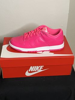 New Womens Nike Dunk Low Retro Hyper Pink White Sneakers Shoes 