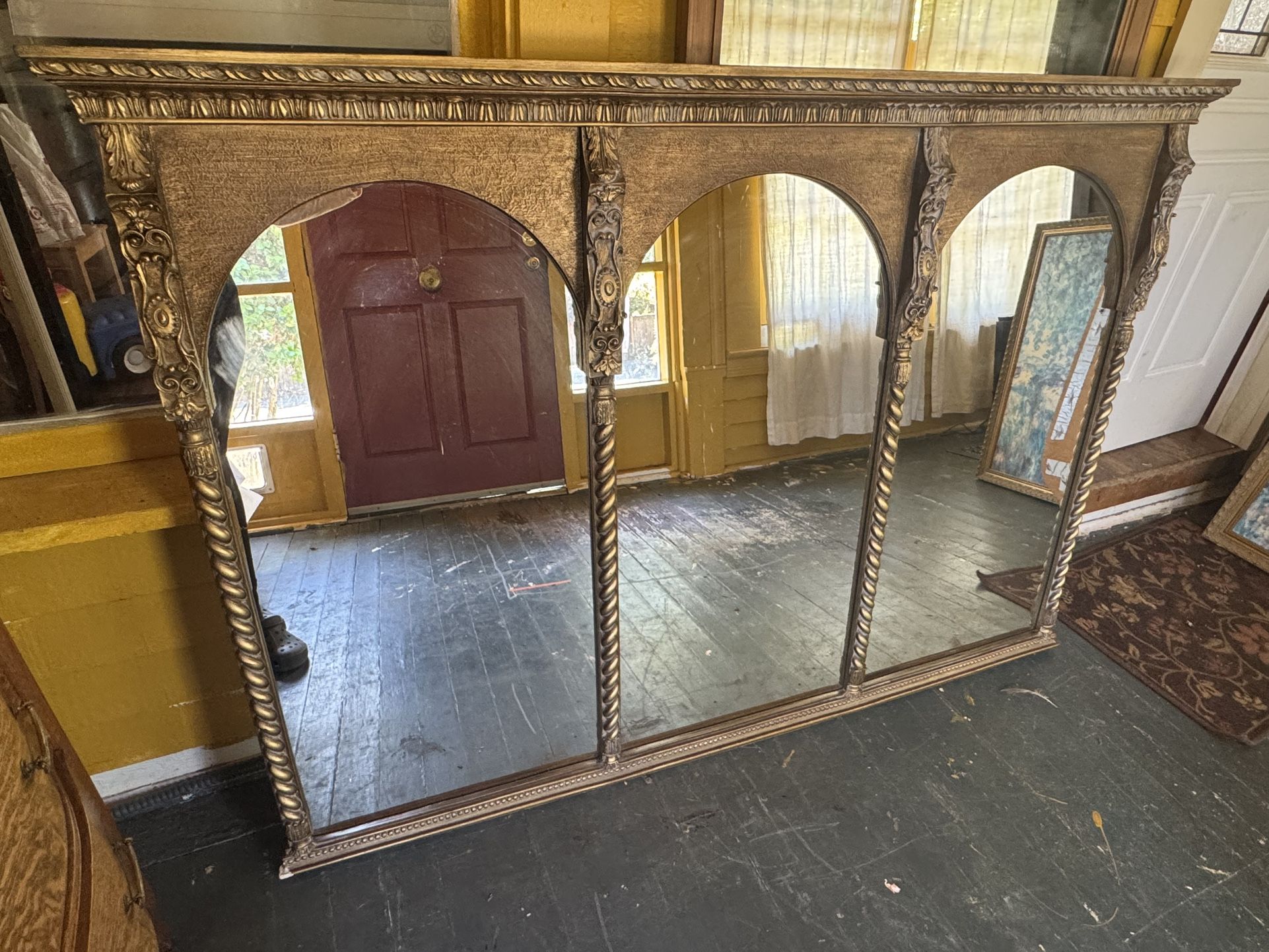 Pending: Large Antique Ornate Mirror