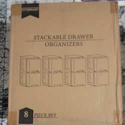 8 Pack Stackable Under Sink Organizer Drawers