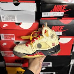 Jordan Off White Sail 5s size 4.5M 6W VNDS