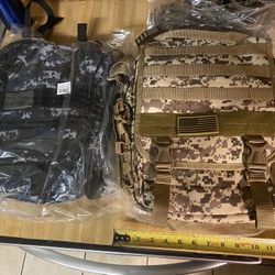 Tactical traveler bag in blue and desert camo bags are approximately 13” by 16” selling 30 each firm