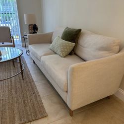 Goose Down Linen Sofa - BEIGE 