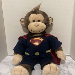 BABW Build a Bear Workshop CHEERFUL MONKEY 18" Plush Stuffed Toy Superman Outfit