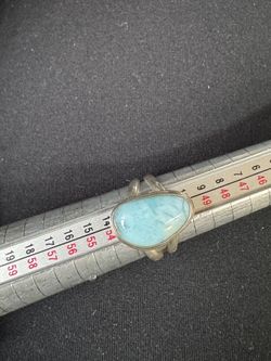 Sterling Silver Larimar Ring Size 6