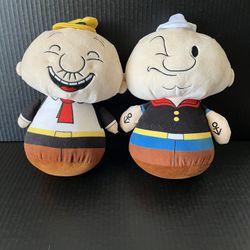Kelly Toy Young Popeye The Sailor Man And Wimpy 11” Plush Lot