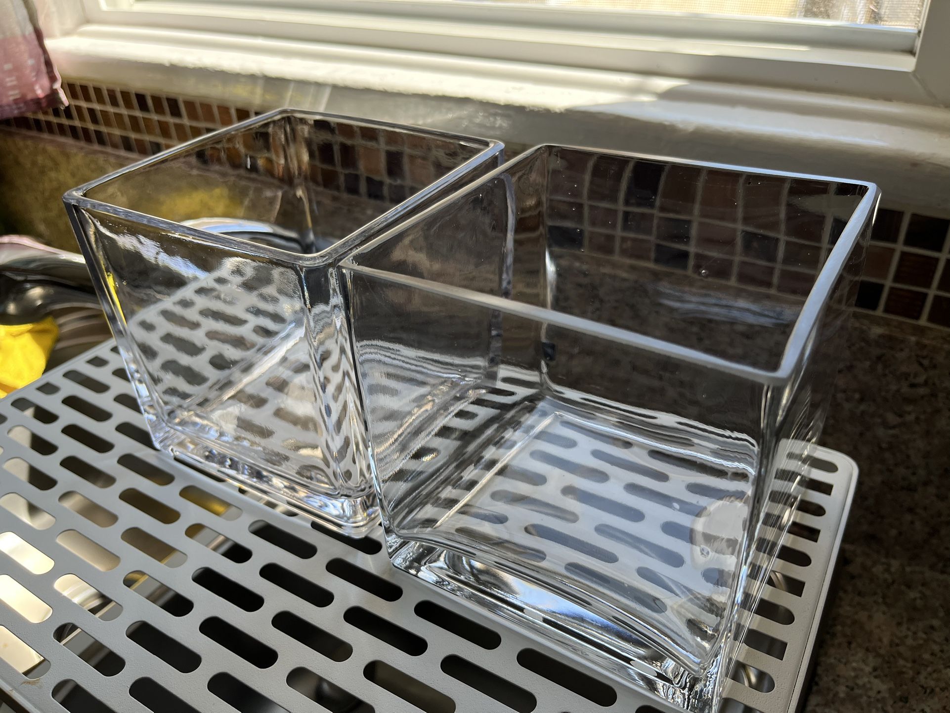 Cubed Glass Planters / Pots
