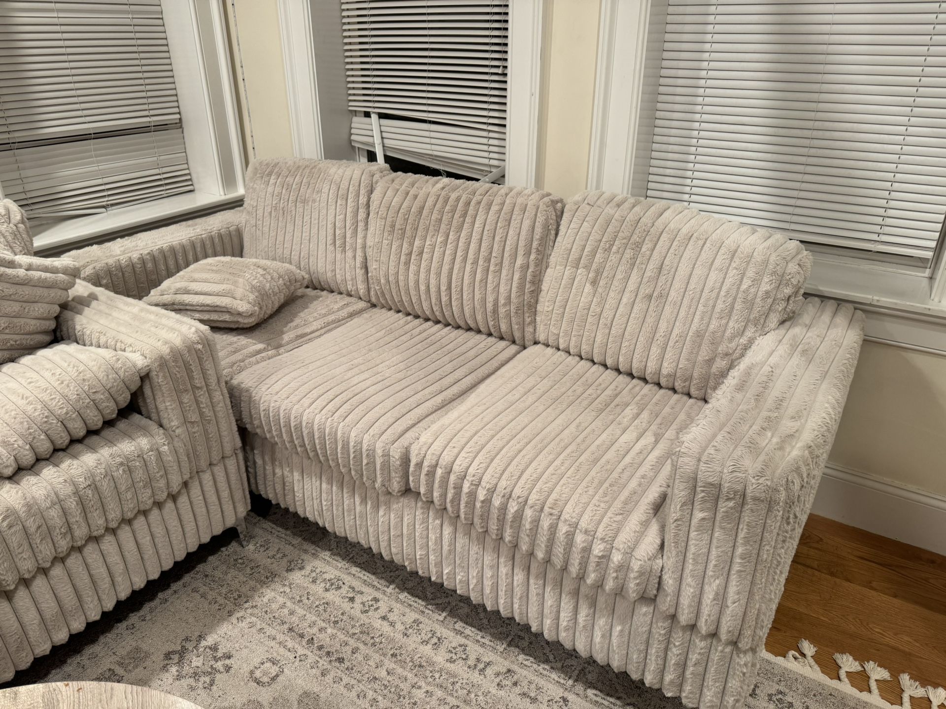 Modular Corduroy Sectional Couch – Excellent Condition 