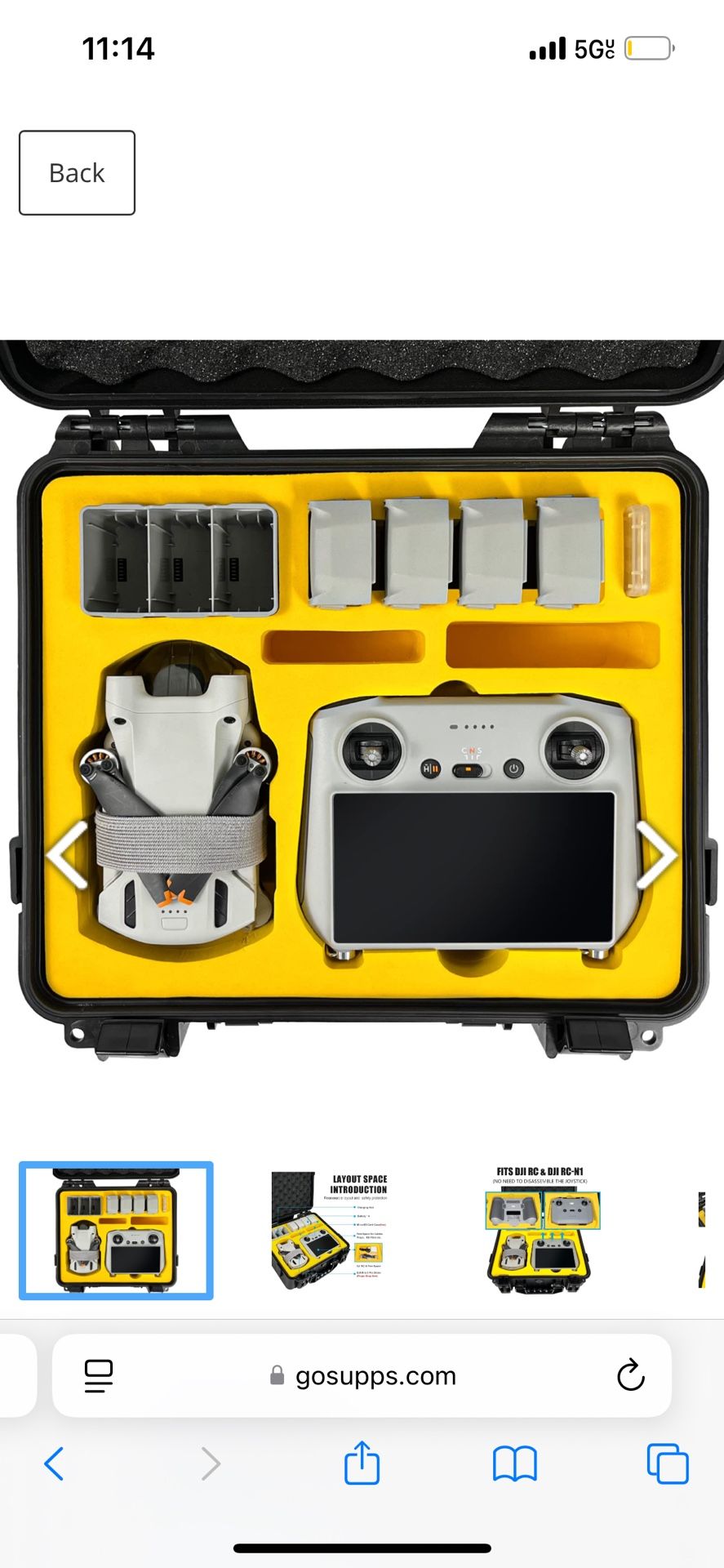 Hard Case for DJI Mini 3 Pro Waterproof DJI Mini 3 Pro Case Fits DJI RC & RC-N1 Free Props Strap and MicroSD Card Case Included Case Only Medium