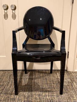 Black Lucite Ghost Arm Chair Single