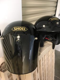 2 Shoei motorcycle helmets, 1 large and 1 xl