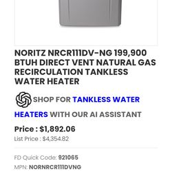 Tankless waterheater