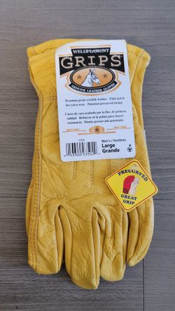 (New) Wells Lamont Premium Leather Work Gloves, Large