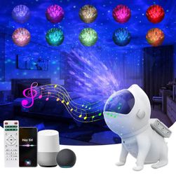 Alexa Galaxy Projector Space Dog with 360 ° Adjustable Design, Smart Star Projector Work with Google Siri, Proyector de Estrellas Astronauta Perro w/ 
