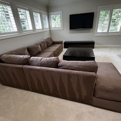 Chocolate Brown Microfiber Sectional