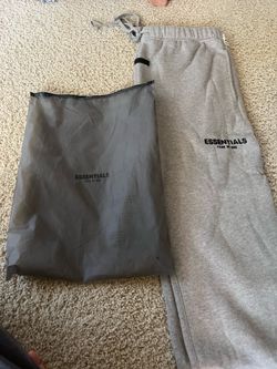Essentials sweats uncuffed dark oatmeal size large