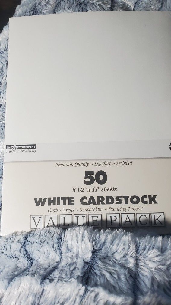 White Cardstock 8.5" x 11"
Premium Value 50 Pack