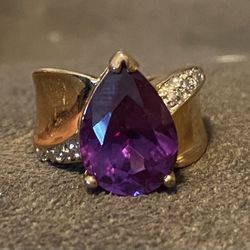 Ring, Tech Sim Alexa/Dia Pear SH Size 6