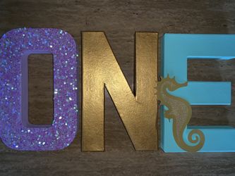 Letters O N E blocks