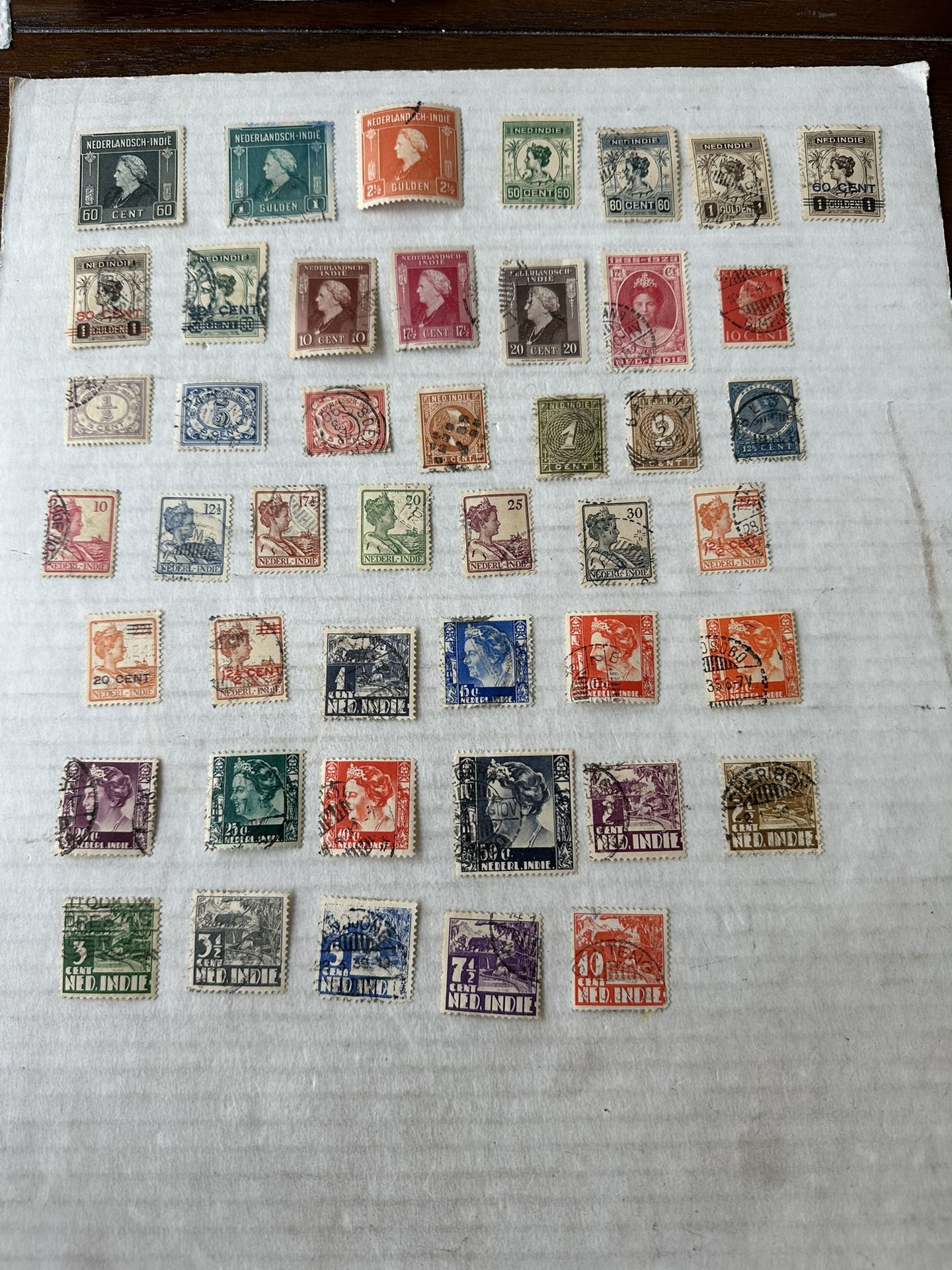 Dutch Indies Collection Of 38 Used Old Stamps