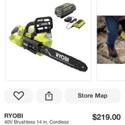 New Ryobi 40v Brushless Chainsaw Kit 